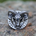 316L Stainless Steel Goat Skull Ring