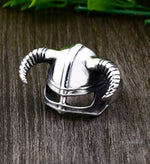 Viking Horned Helmet Ring