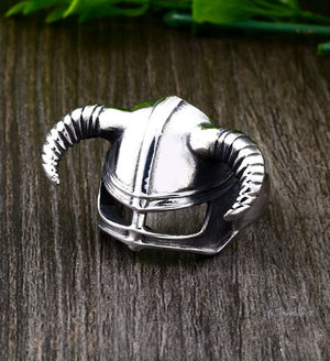 Viking Horned Helmet Ring