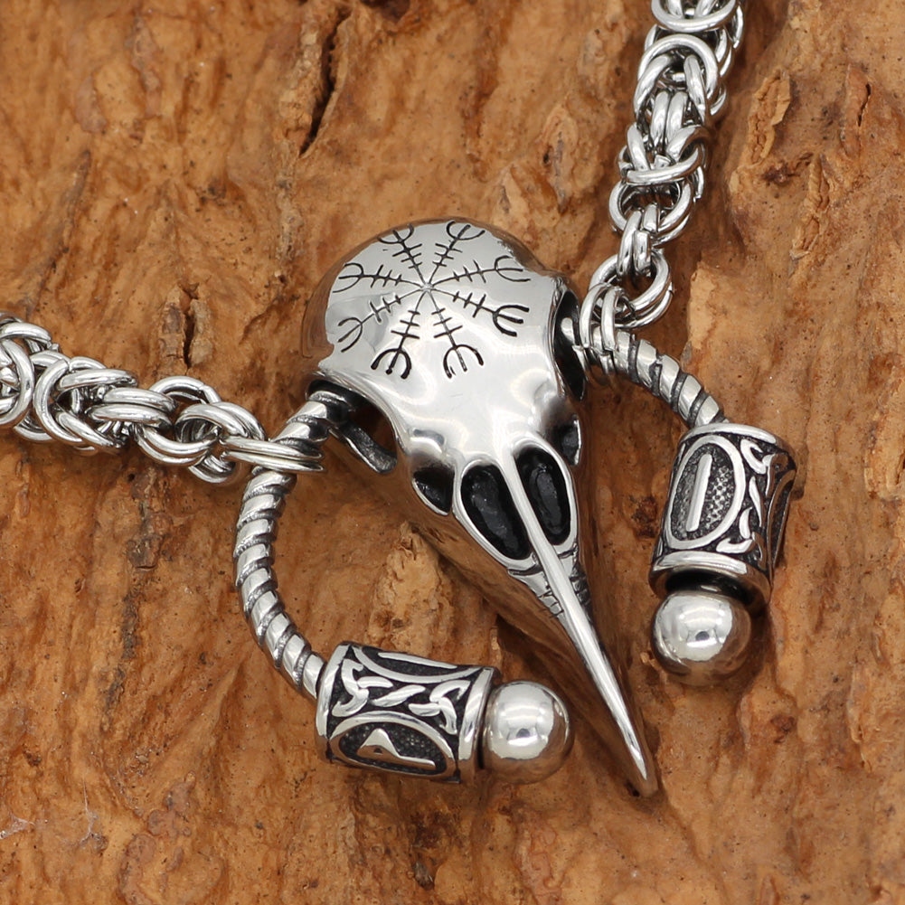 Kings Chain Raven Skull Necklace