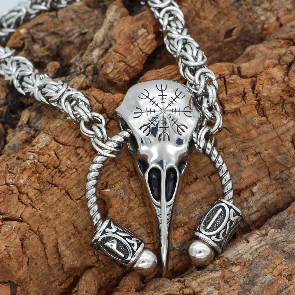Kings Chain Raven Skull Necklace