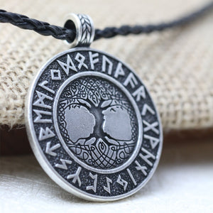 Tree of Life Yggdrasil and Runes Necklace