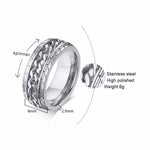 Men's Urban Style Rotating Chain Ring
