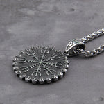 Viking Double-Sided Vegvisir/Helm of Awe Necklace