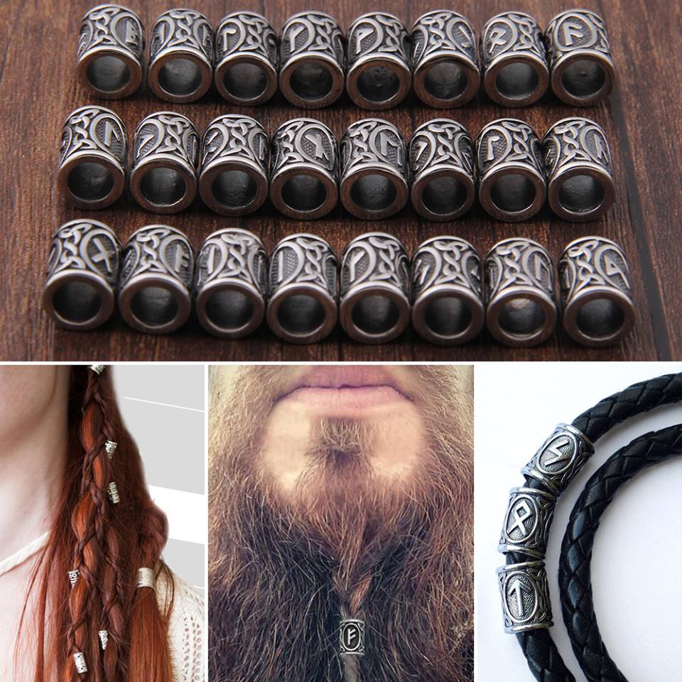24 Pieces Viking Runes Beads Set