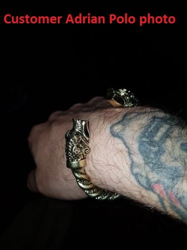 Massive Viking Wolf Bracelet