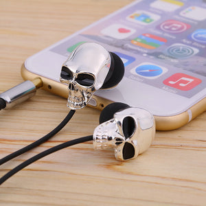 Metal Skull Design Earphones