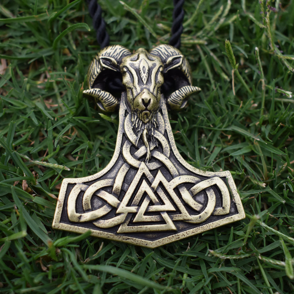 Goat - Valknut Mjolnir Necklace