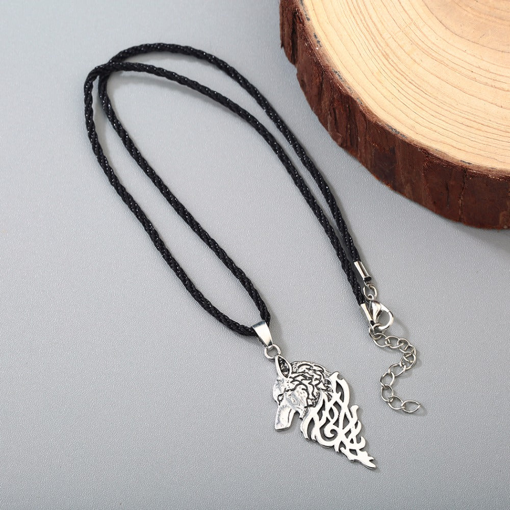 Stylised Wolf Head Necklace