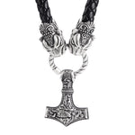 Viking Thor's Hammer with Leather Chain