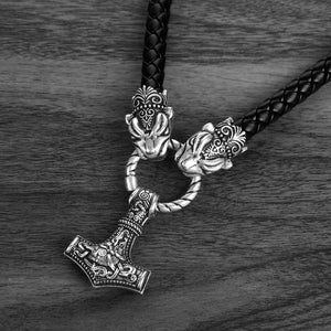 Viking Thor's Hammer with Leather Chain