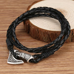 Norse Axe Leather Rope Bracelet