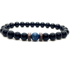 Natural Moonstone Beads and Lava Stone Bracelet